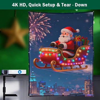 40" x 60" Holographic Rear Projection Screen, Portable Anti Crease Double Sided Window Projector Screen Hollusion Projection Materia for Christmas Videos Hologram Film Night - size: 40"W x 60"H