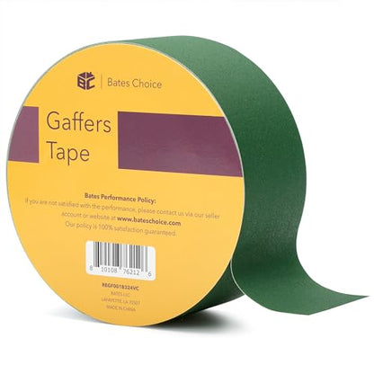 Bates- Gaffers Tape 2 Inch x 23 Yards, Gaffer Tape 2 Inch, Polyethylene-Coated Cloth, Non-Reflective, No Residue - color: Green, size: 2 Inch x 23 Yards