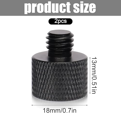 SAVITA 2pcs Mic Foot Adapter, 3/8 Male to 5/8 Female Tripod Screw Thread Adapter Accessories for Camera Monitor Microphone Stand Mount - size: 5/8 à 3/8