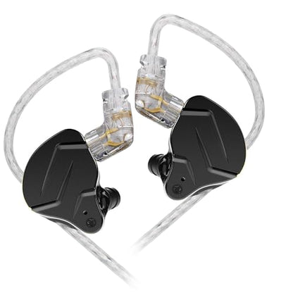 KZ ZSN PRO X Hybrid Banlance Armature with Dynamic in-Ear Earphone ERJIGO ZSNPROX 1BA+1DD HiFi Headset ZSNPRO X erabuds (Without Mic, Black) | in-Ear Earbuds, HiFi Musician Monitor, Detachable 2-Pin, Tangle-Free Cable, Noise-Isolating, 10mm DD+BA - color: