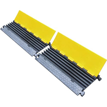 5-Channel Extensible Cable Protector Ramp, Floor Cord Cover - size: 5-Channel (2 Pack)