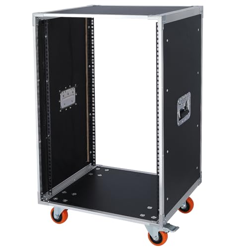 AV Gear Rack 16U Home Audio & Video Stage Stereo Equipment Storage Cabinet Stand On Wheels - 16U 19in Server IT Network Data Devices Storage Rack Cabinet - SC01-16U - size: 16U