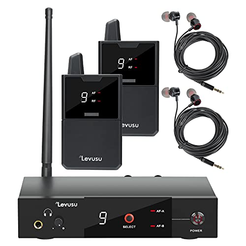 Pro UHF Dual Wireless in-Ear Monitor System with Earphone,180Ft, Rack Mount, Professional IEM Stereo System Transmitter and Beltpack for Studio, Band Rehearsal, Live Performance (2 Bodypack) - size: 2 Bodypack
