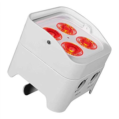 Rockville Best PAR 50 White Rechargeable LED Par Wash Light, Wireless DMX, 4x6W RGBWA+UV LEDs, 4400mAh Battery, 6500 Lux Output, Compact for DJs, Stage, Weddings, Parties | 15-Hour Rechargeable Battery, RGBWA, UV, IRC Remote, Sound Activated, Flicker Free
