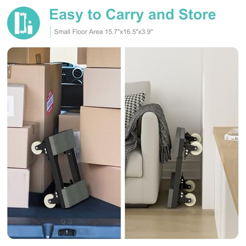 Heavy Duty Furniture Moving Dolly - Adjustable Furniture Movers with 4 Swivel Casters Wheels, Small Wood & Metal Floor Flat Dollies Cart, One Pack - size: 21"-1 PC