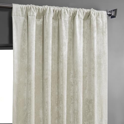HPD Half Price Drapes Lush Crush Velvet Curtains - Room Darkening Curtain 84 Inches Long for Bedroom & Living Room, Luxury Look, Rod Pocket Design, (1 Panel), 50W x 84L, Champagne - color: Champagne, size: 50"W x 84"L (Pack of 1)