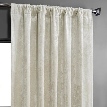 HPD Half Price Drapes Lush Crush Velvet Curtains - Room Darkening Curtain 84 Inches Long for Bedroom & Living Room, Luxury Look, Rod Pocket Design, (1 Panel), 50W x 84L, Champagne - color: Champagne, size: 50"W x 84"L (Pack of 1)