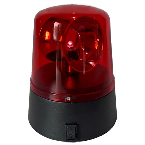 LED Strobe Light, 360 Degree Disco Party Rotating Lamp DJ Flashing Stage Lights, Emergency Police Car Beacon Siren Strobe Light with Switch Control for DJ Show Bar (Red) - color: Red