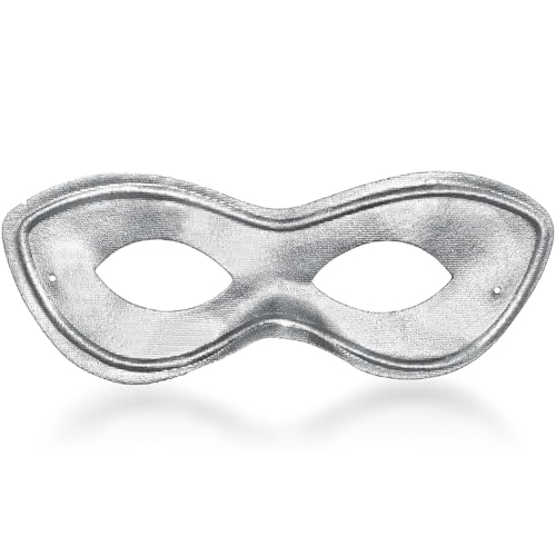 Silver Super Hero Fabric Eye Mask - 2.87" x 8.25" - Durable, Comfortable & Perfect Fit - Ideal for Parties, Cosplay & More - color: Silver