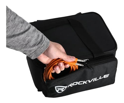 Rockville MINI HALO x12 Bag - Fits Up To 12 MINI HALO or Similar DJ Lights (CAN 2.0) | Removable Dividers, Foam Padded, Semi-Rigid Shell, Zippered Front Pocket, Dual Carry Handles, Fits Similar Lights - style: Bag for 12 Lights