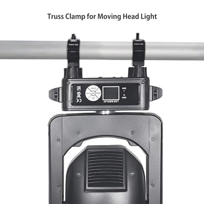 Truss Clamp Black 2 inch, 10PCS Rualin Premium Stage Light Clamps 50mm with TUV Certified, Heavy Duty 100kg 220lb Aluminium Lighting O Clamps, Fit for 48-52mm OD Tube/Pipe