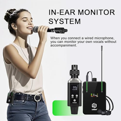 AR9 UHF Mono Wireless in-Ear Monitor System Transmitter and Beltpack Receiver for Studio, Band Rehearsal and Live Performance (AR9-1-BK)