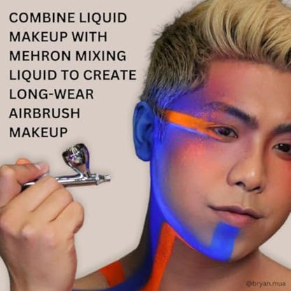 Mehron Makeup Liquid Makeup - BLACK, Face & Body Paint | 1 Fl oz Water-Based Face Paint & Body Paint Perfect for Halloween & Cosplay. Air Brush Compatible. Vegan & Made in the USA. - color: Black