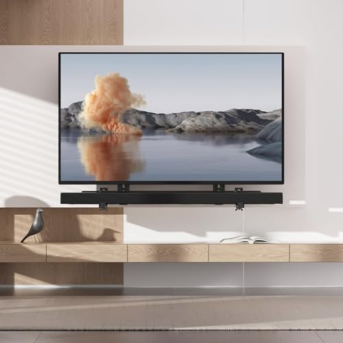 XINLEI Universal Soundbar Mount with Holes/Without Holes, Sound Bar TV Bracket for Speaker Non-Slip Base Holder Extends 3.46"-6.1",Support 20lbs SBR501 - color: SBR501