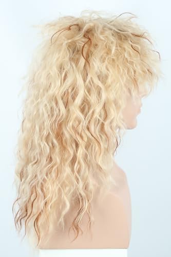 70's 80's Rock Mullet Wig Blonde Curls Halloween Costume Fashion Wigs Fancy Party Accessories Wigs - color: Golden/10