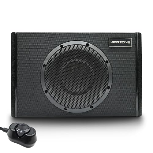Warzone WZ6SUB 6-Inch 500W Active Vented Subwoofer with Built-in Class-D Amplifier, Remote Control, Bass Boost, and Phase Control for Cars and Trucks - size: 6 inch
