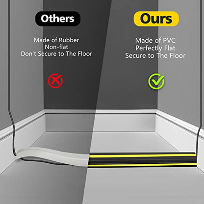 10 ft Floor Cable Cover Protector, Heavy Duty PVC Duct Easy to Unroll, Prevent Trip Hazard for Home Office or Outdoor Settings - size: 10 Feet - Black and Yellow - 1 Pack