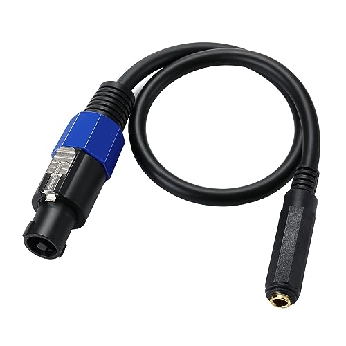 0.5 Meter Speakon Speaker Cable, 2 Conductor 22AWG Copper, Twist Lock Speakon Male to 1/4 6.35mm Female TS Mono Plug Adapter Connector Converter Audio Cable - style: Speakon M to 1/4 FM