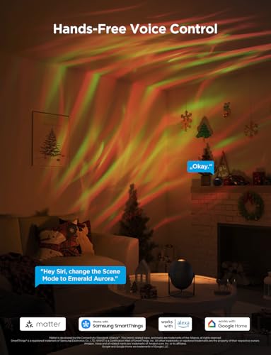 Govee Star Light Projector with 3 Aurora Flowing Effects | Works with Matter and Alexa, 52 Scene Modes, 18 White Noise Options, LED Night Light Projector for Bedroom, Without Plug - style: Aurora