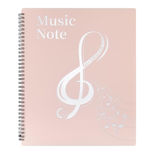 MUDOR Sheet Music Folder for Letter Size 8.5X 11 Inches, 60 Pages - color: Pink