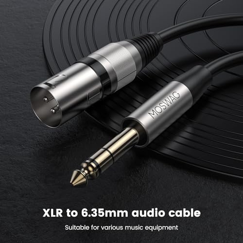 MOSWAG 1/4" to XLR Cable, 6.35mm TRS to XLR Male Balanced Cable, 6.6FT/2M - size: 6.6FT/2M