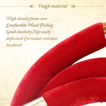4PCS Red Velvet Stanchion Rope 5 Ft Crowd Control Ropes Barrier with Gold Hooks for Party - color: Red&Gold, size: 4PCS