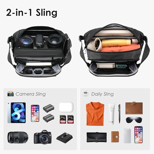TARION Urban Camera Shoulder Sling Bag Compact 5.5L XProber | Expandable Wet/Dry Separation Pocket, Waterproof, Bottom Tripod Strap, for Mirrorless Cameras, Outdoor Photography - size: XProber (5.5 Liters)