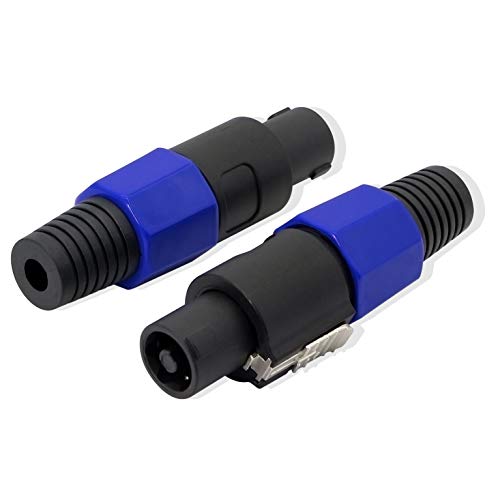 Speakon NL4FC，GELRHONR NL4 Connector Round Speaker Plug Twist Lock 4 Pole Speaker Plug Compatible with Speakon NL4FC, NL4FX, NLT4X, NL2FC, NA4LJ, NA4LJX, NL4MP, NL4MPR - 2 Pairs