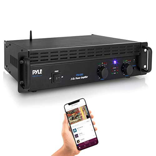 Pyle Professional Audio Bluetooth Power Amplifier - 2-Channel Rack Mount Bridgeable, LED Indicators, Shockproof Binding Posts, Cooling Fans 1000 Watt - Pyle Pro PTA1000.5