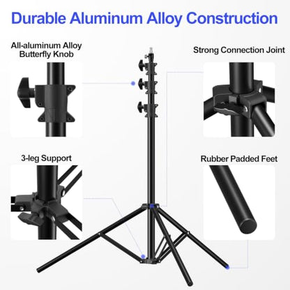EMART 13ft Heavy Duty Light Stand Photography Tripod for Photography | Air-Cushioned Aluminum Alloy Light Stand with 1/4'' and 3/8'' Screw, Compatibility for Sports Games/Wedding Recording - size: 13FT