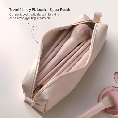 Kingtree Travel Makeup Brush Set, 13PCS Portable Makeup Brushes with Pouch | Easy-taken Makeup Brushes with Bag, Professional Travel Brush Set for Make Up, Full Face Cosmetic Brushes for Girls Beginners