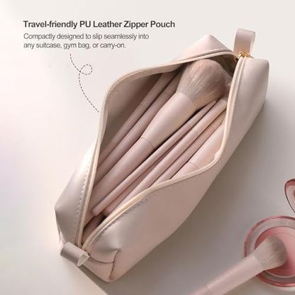 Kingtree Travel Makeup Brush Set, 13PCS Portable Makeup Brushes with Pouch | Easy-taken Makeup Brushes with Bag, Professional Travel Brush Set for Make Up, Full Face Cosmetic Brushes for Girls Beginners