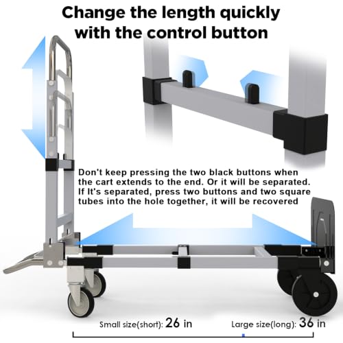 Suzhi Foldable Hand Truck Moving Dolly Cart with 4 Wheels, 500 Lbs Load,2 Straps, Pre-Assembled, Save Room, Easy Folding Dolly for Furniture, Appliances, Boxes, Warehouse & Office Transport - color: Silver