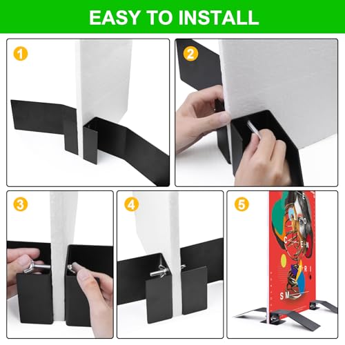 4 Pieces Spider Feet Board Sign Holder Bases, Metal Adjustable Floor Standing Board Sign Holders for Any Size Stores Advertising Events Foam Boards, Street Signs Display and Support