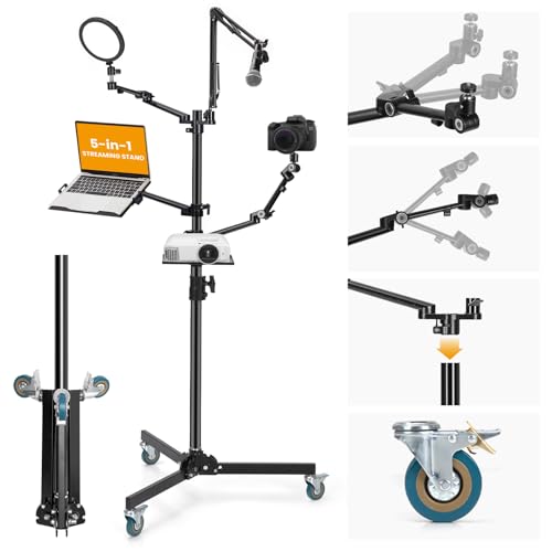 TARION 5-in-1 Live Streaming Floor Stand with Wheels 61" Titanrig Studio - size: 5-in-1 Floor Set