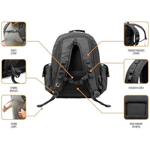 Jetpack Prime DJ Backpack for DVS, Mobile, or Club Gigs, Bag Carry Mixers S9, 62, etc., Laptop, Stand, Tablet, Headphone, Vinyl Records, USB Mobile Devices, Needle Case, Cables, Microphone & More