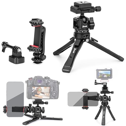 Zeadio Heavy Duty Metal Tripod Kit with Arca Ball Head - Universal Phone Vlogging Kit, Cell Phone Stand & Travel Tripod for iPhone/Android, Camera, Gimbal, Action Cam etc - style: With Arca Ball Head