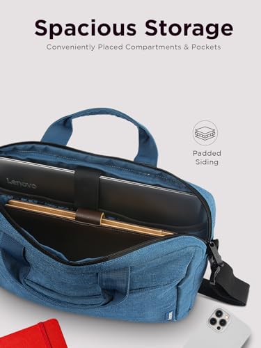 Lenovo Laptop Carrying Case T210, 15.6-Inch Laptop and Tablet, Sleek Design, Durable and Water-Repellent Fabric, Business Casual or School, GX40Q17230 Casual Toploader - Blue - color: Blue