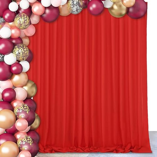 10ft x 8ft Red Backdrop Curtains Polyster Photo Drapes Party Photo Backgrounds 4 Panels 5ft x 8ft for Christmas Wedding Birthday Home Photography Background - color: Red, size: 5ft x 8ft 4 Panels