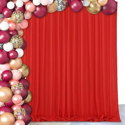 10ft x 8ft Red Backdrop Curtains Polyster Photo Drapes Party Photo Backgrounds 4 Panels 5ft x 8ft for Christmas Wedding Birthday Home Photography Background - color: Red, size: 5ft x 8ft 4 Panels
