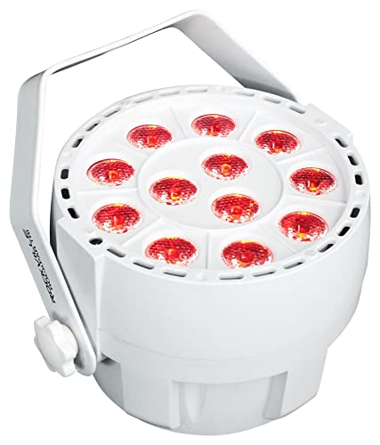 Rockville RockPAR TRI White LED RGB Compact Par Can DJ Wash Light, 2-Pack | Remote Included, Sound Activated, Strobe, Color Mixing, Daisy Chain, 12 Tri-Color LEDs, 7 DMX Channels, 16.7 Million Colors