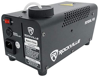 Audiosavings Bundle: Element H6 Pak (6) RGBAW+UV LED Outdoor Wireless DMX Wash Lights Bundle with Rockville Stage Matrix 36 RGB 6x6 Matrix Blinder Light + Fog/Smoke Machine w/Remote+Fluid (3 Items)