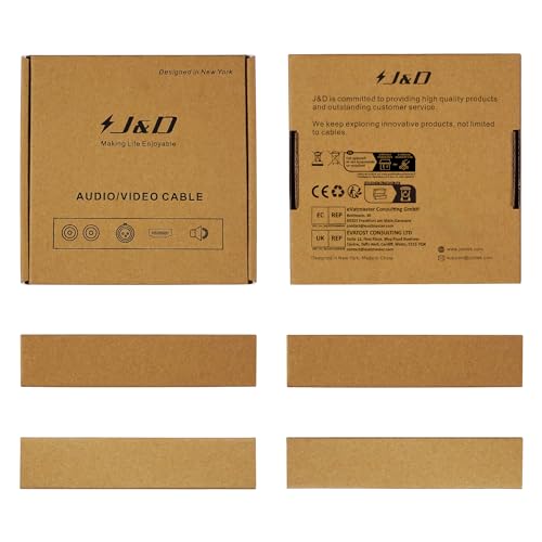 J&D Dual 1/4 inch TS to RCA Cable, 9 feet, Heavy Duty Audio Interconnect, Compatible with AV Receiver, Speaker, Amplifier - size: 9 Feet