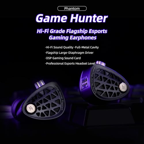 KZ Phantom in Ear Monitor, Gaming Wired Earbuds with Full-Metal Cavity, Clear Sound & Deep Bass, Secure Fit Earphones for Audio Engineers, Musicians (Mic)