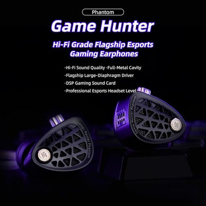 KZ Phantom in Ear Monitor, Gaming Wired Earbuds with Full-Metal Cavity, Clear Sound & Deep Bass, Secure Fit Earphones for Audio Engineers, Musicians (Mic)