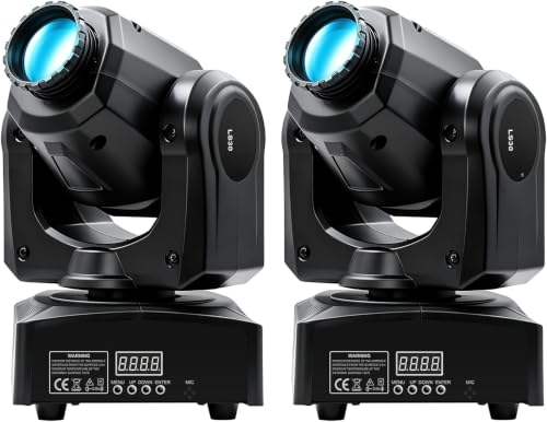 Big Dipper Moving Head DJ Light, 8x3W LED Spider Stage Light, RGBW 4 in 1 Spotlighting Sound Activated/DMX-512 for Wedding, Parties, Bar, Concert Club, Event Lighting (2 Pack)