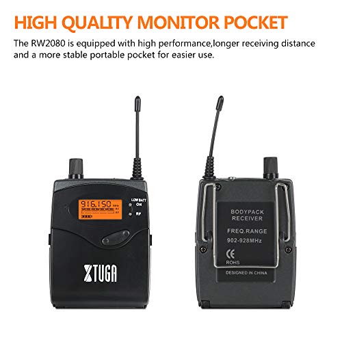 XTUGA RW2080 Wireless in Ear Monitor System,902-928mhz(Only Bodypack) - size: Only one bodypack