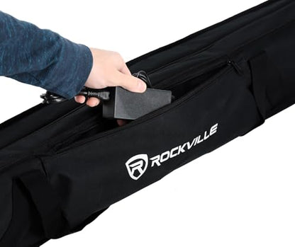 Rockville 4X Rock Saber White Wireless DMX DJ Tube Lights, 5ft, 23H Rechargeable Battery, 192 RGBWA LEDs, IP65 Indoor/Outdoor, App Control+Remote, Padded Bag, Floor Stand/Truss Mount | Wireless DMX, 192 RGBWA LEDs, 23-Hour Battery, IP65, Sound Activated,