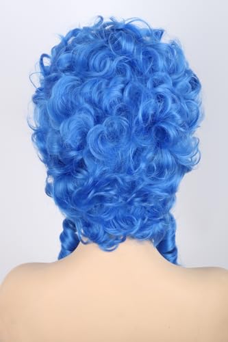 Topcosplay Blue Short Colonial Wig Halloween Costume Cosplay Wigs for Women Girls Bouffant Baroque Beehive Wig - color: Blue