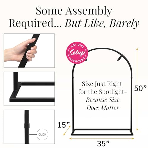 Arch Wedding Welcome Sign Stand with Holder - Elegant Metal Easel Display for Seating Chart, Reception Signs, Welcome Board - 30+ Customizable designs for Baby, Bridal Shower - Versatile Party Sign Holder - color: Black Arch V2